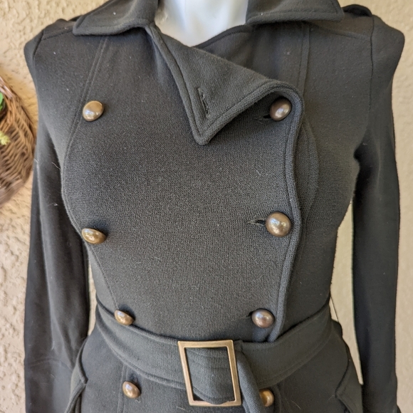 Zara knit double breasted trench coat green size m - Picture 6 of 6
